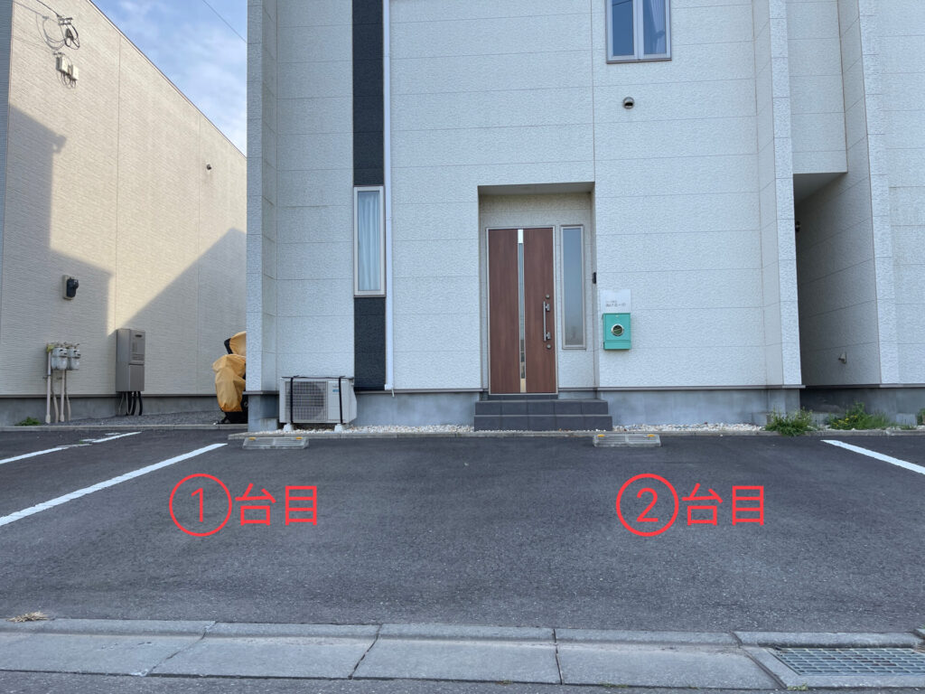 メンズ脱毛ぬけるーの茨城つくば店への道順：駐車場は扉の前の2台のみなので、ご注意ください。